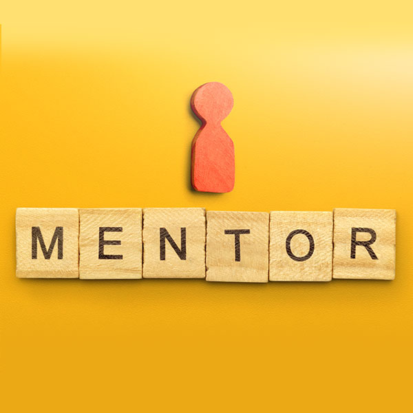 Mentor written on wooden blocks